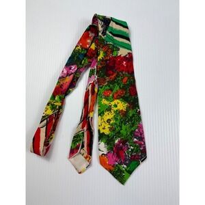 Jams World Floral Necktie Colorful cotton‎ blend Tie Abstract Art One Size 90's